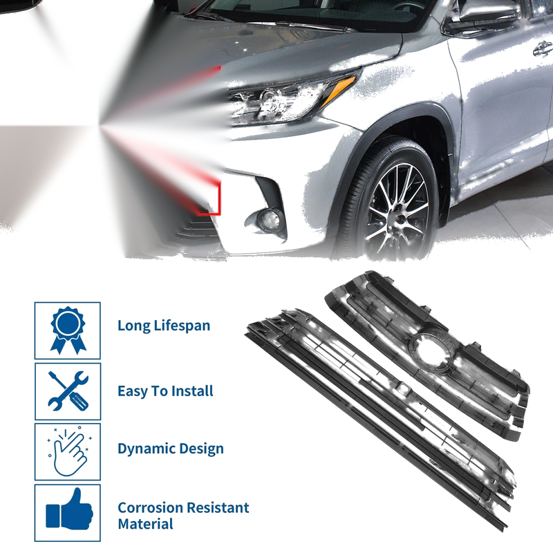 Toyota Corolla (2020-2022) Black Front Lower Upper Bumper Grille