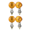 Universal 4 x Chrome Motorcycle Turn Signal Lights Amber Indicators