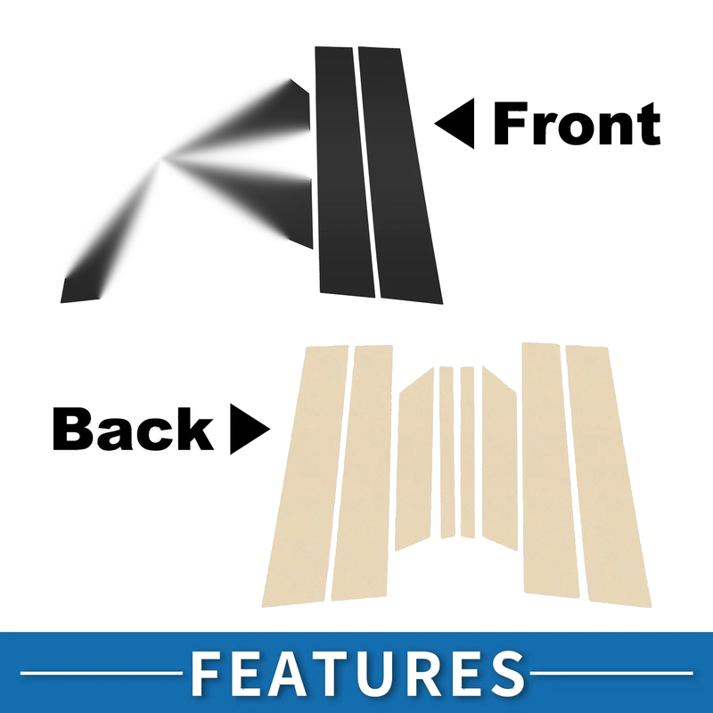 Ford Territory (2019-2021) Black 8pcs Door Pillar Window Trim