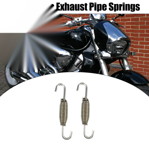 Universal Silver Tone 2 x 68mm Motorcycle Muffler Exhaust Pipe Spring