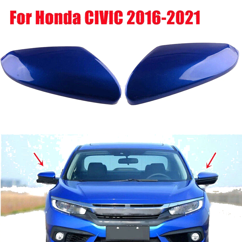 Honda 10th Civic Clip-On Door Wing Rearview Side Mirror Cover Cap (2016-2021)