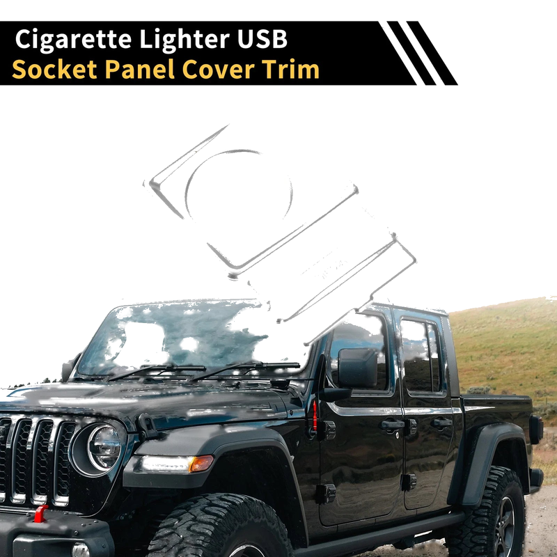 Jeep Wrangler JL Cigarette Lighter USB Socket Panel Cover (2018-2023)