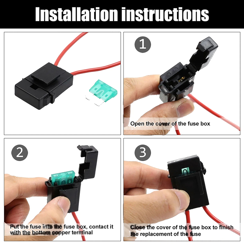 Universal Use 8 x 12-24V Plastic Wired Mini Inline Blade Fuse Holders