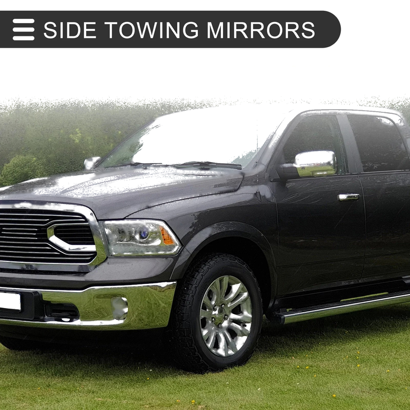 Dodge Ram 1500 with Turn Signal Lights Silver Tone 1 Pair Tow Mirrors