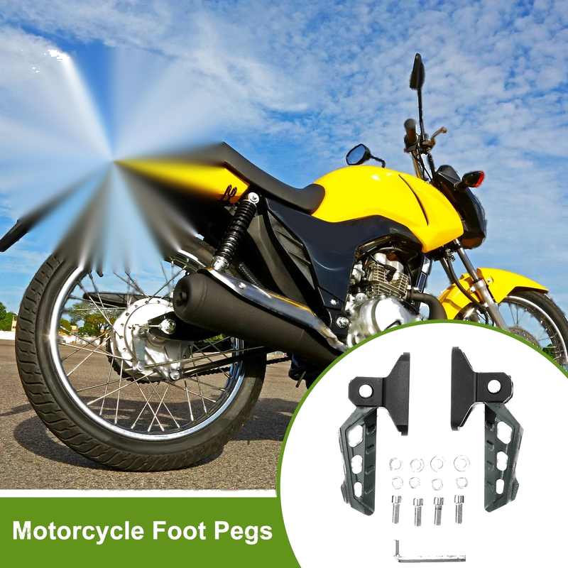 Motorcycle FootPegs 6.3in Foot Pedal Titanium Tone