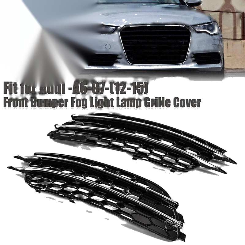 Audi A6 C7 Sedan Honeycomb Fog Light Grille Mesh Cover (2012-2015)