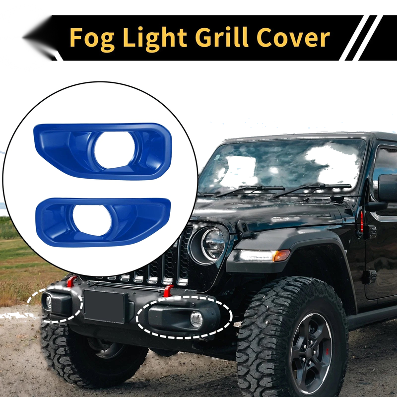 Jeep Wrangler JL Gladiator (2018-2023) - 1 Pair Blue Fog Light Grills