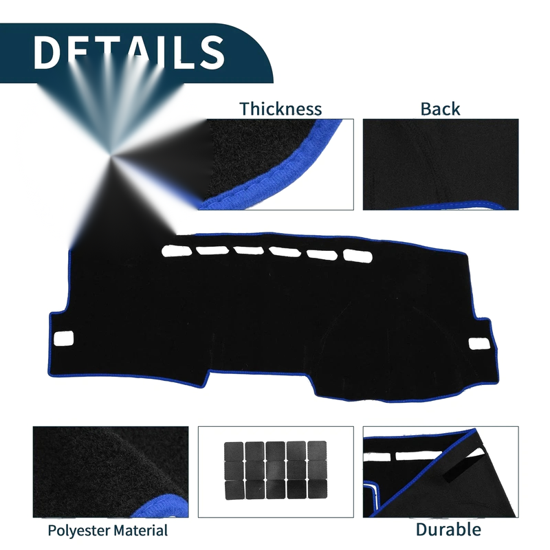 Toyota Corolla (2007-2012) - Black Blue 1 Set Dashboard Cover Mat