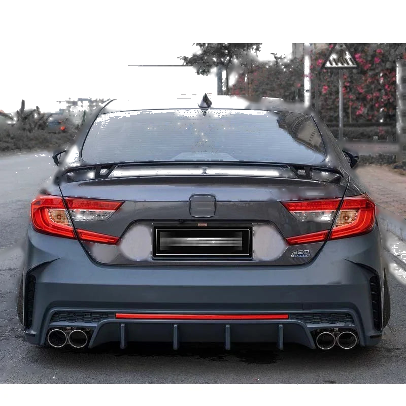 Honda Accord 2018-2022 Gloss Black Rear Trunk Spoiler Add-on Wings