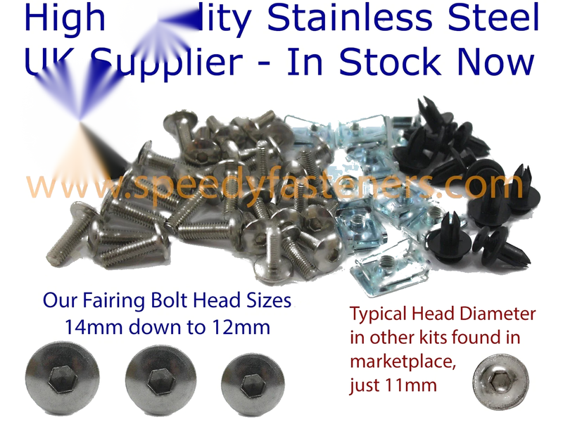 Yamaha R6 Fairing & Screen Stainless Steel Bolt Screw Clip Kit (2006–2007)