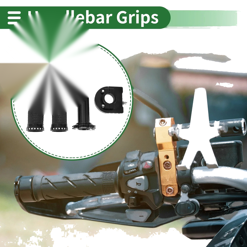 Motorcycle 7/8" 22mm Hand Grips Cover Rhombus Pattern Black