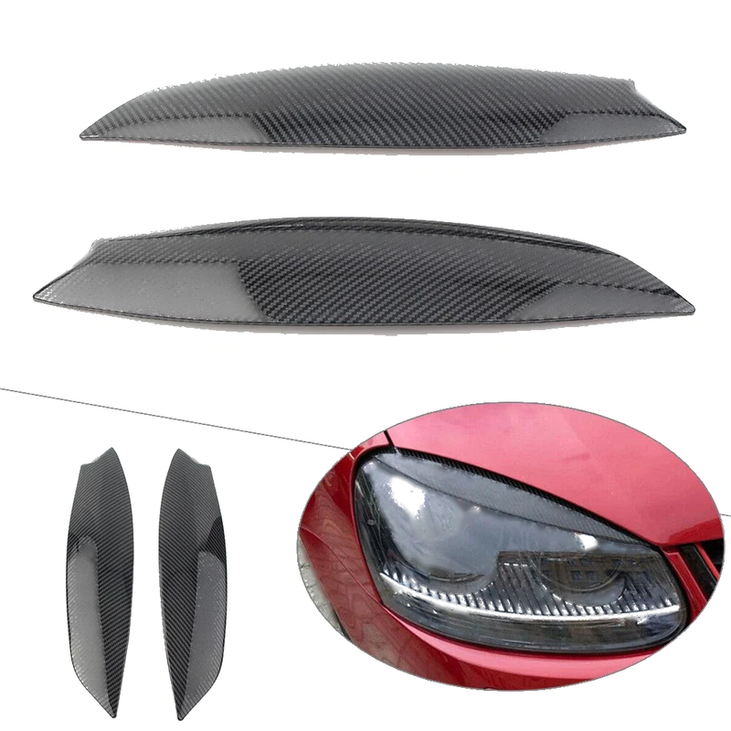 VW Golf 5 R32 MK5 Carbon Fiber Headlight Eyelid Cover (2005-2007)