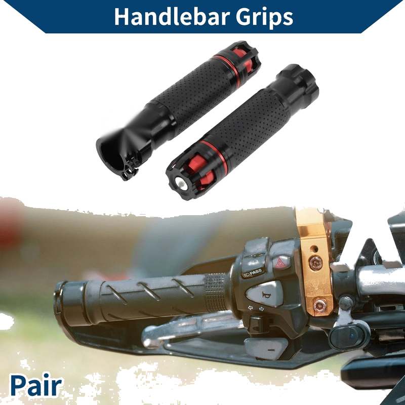 23 x 23 mm Motorcycle Hand Grips Cover Aluminum Alloy Handlebar Grips Black Red