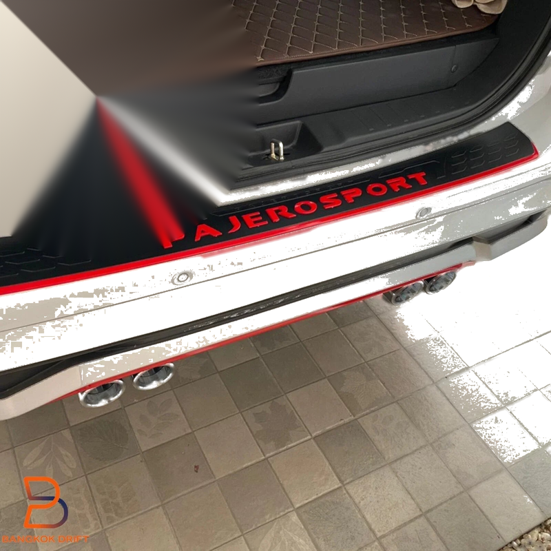 Mitsubishi Pajero Sport Red Rear Bumper Step Scuff Plate Cover (2020-2023)