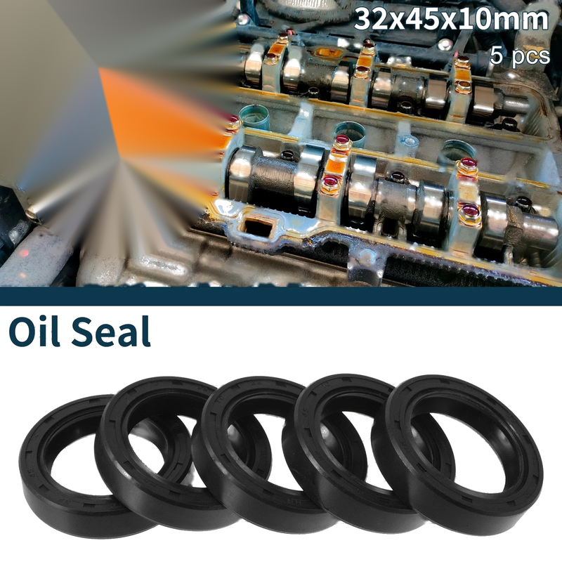 Oil Seal 32x45x10mm NBR Rubber Seal Ring Rotary Shaft 5Pcs