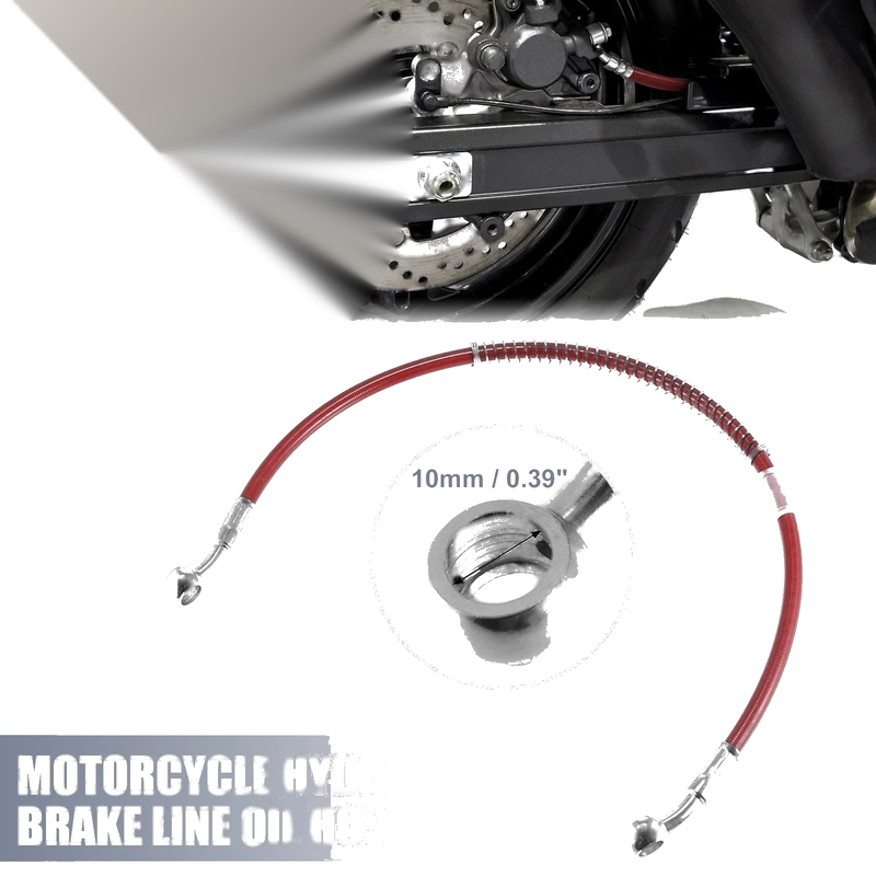 Motorcycle Hydraulic Brake Line / 10mm / Oil Hose Pipe Stainless Steel Red