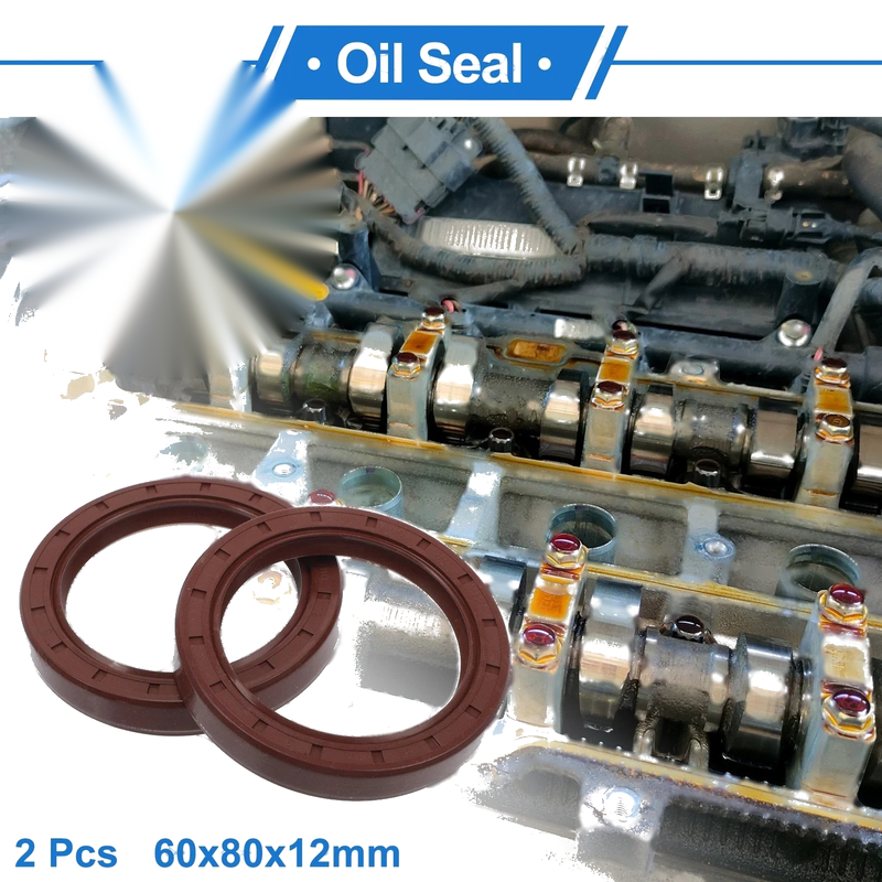 Oil Seal 2 x 60x80x12mm Seal Ring Rotary Shaft Seal FKM Rubber Brown