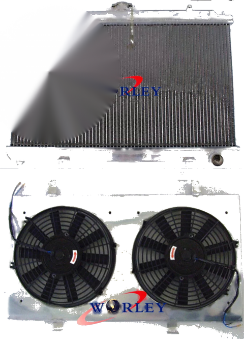 Nissan Silvia S14 S15 Aluminum Radiator & Shroud + 2 Fans (1995-2002)