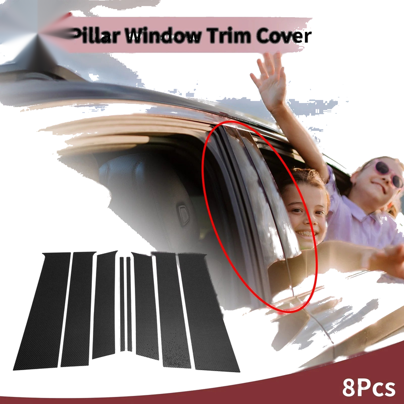 Nissan Terra / Xterra 2018-2022 Black Carbon Fiber Door Pillar Window Trim