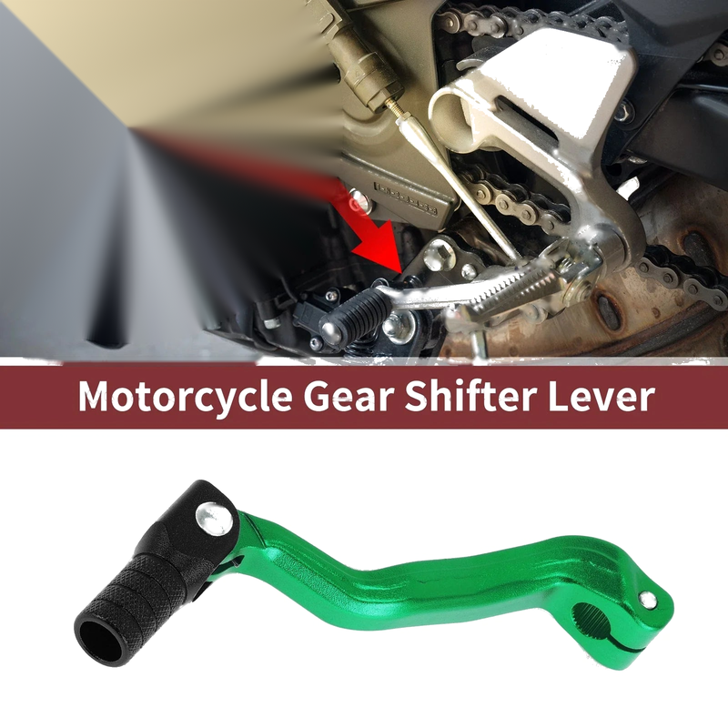 Bosuer M4 Green Lever Black Head Folding Motorcycle Gear Shifter Lever