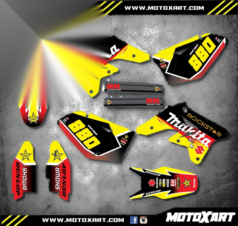 Suzuki RMZ 250 (2007-2009) - Podium Style Stickers Decals Custom Graphic Kit