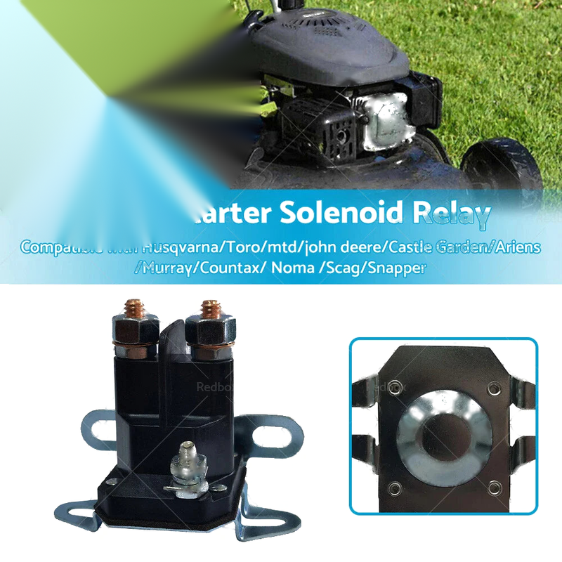 Ride On Lawn Mower - Bottom / Side Mount 12V Starter Solenoid