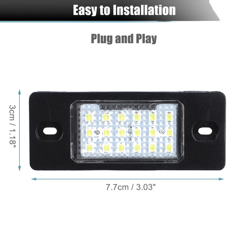 VW Jetta 2 x LED License Plate Lights with Decoders (2011-2018)
