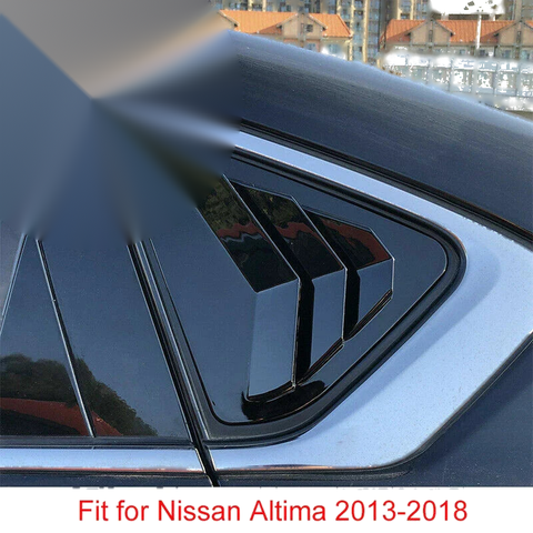 Gloss Black Rear Window Louver Cover Side Vent Nissan Altima Teana (2013–2018)