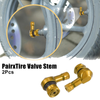 Motorcycle Pair Gold Tone 90 Degree Tire Valve Stems Caps 11.3mm