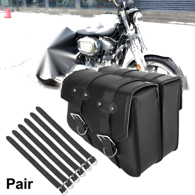 Universal Motorcycle 2 x Pair Saddlebag Pouch Waterproof Faux Leather