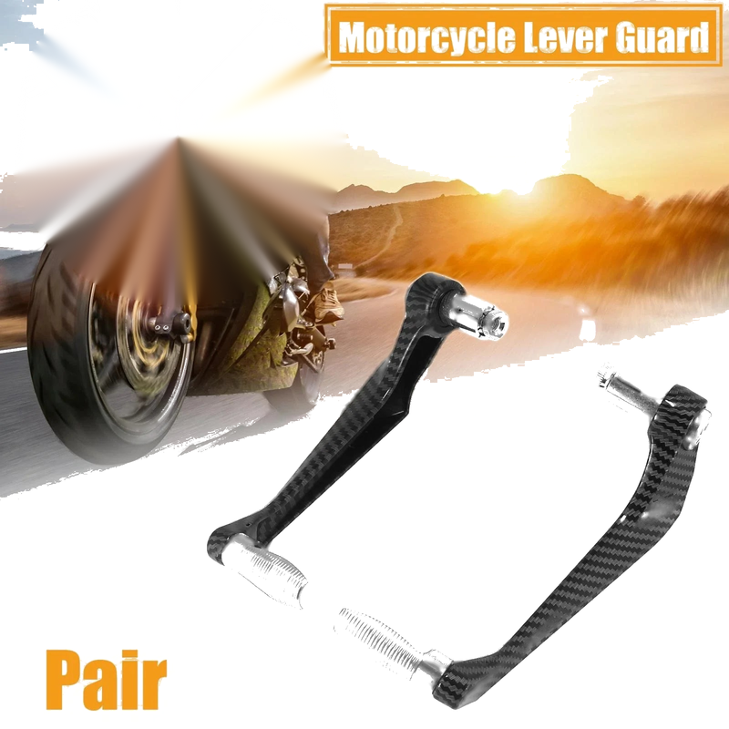 Universal 2 x Pair 7/8" Motorcycle Brake Clutch Lever Guard 22mm SilverTone