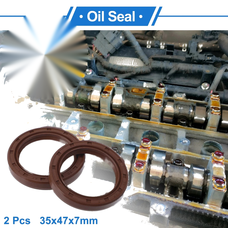 Make Model Oil Seal 35x47x7mm Brown 2 x Rotary Shaft Seal FKM Rubber