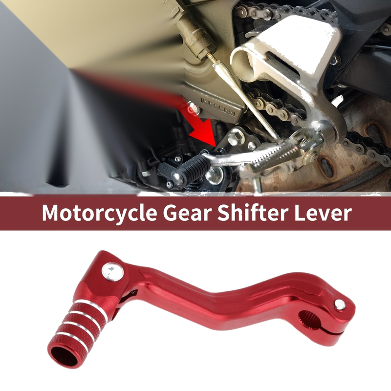 Kayo T2 Red Silver Tone Folding Gear Shifter Lever