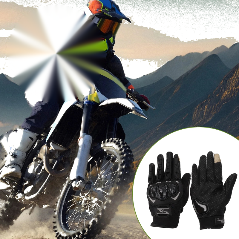 Motorcycle Gloves XXL Motorcycle Breathable Full Finger Nylon Outdoor Black