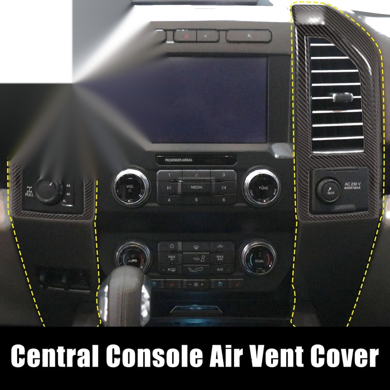 Ford F-150 Carbon Fiber Central Console Air Vent Covers (2015-2019)