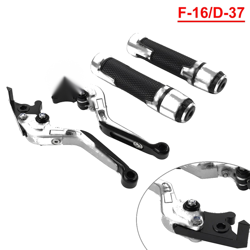 BMW F650GS Silver Extendable Brake Clutch Levers & Grips (2002-2007)
