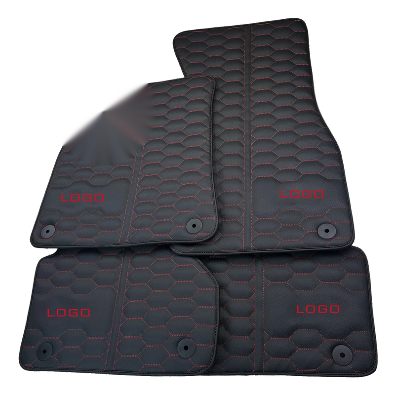 Audi RS6 C8 2019-2023 Red Stitching Custom Made Leather Floor Mats