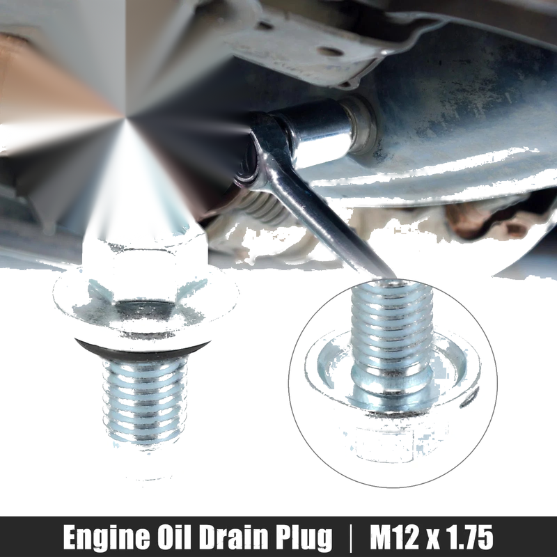 Buick M12 x 1.75 Steel Engine Oil Drain Plug Screw with Seal Ring