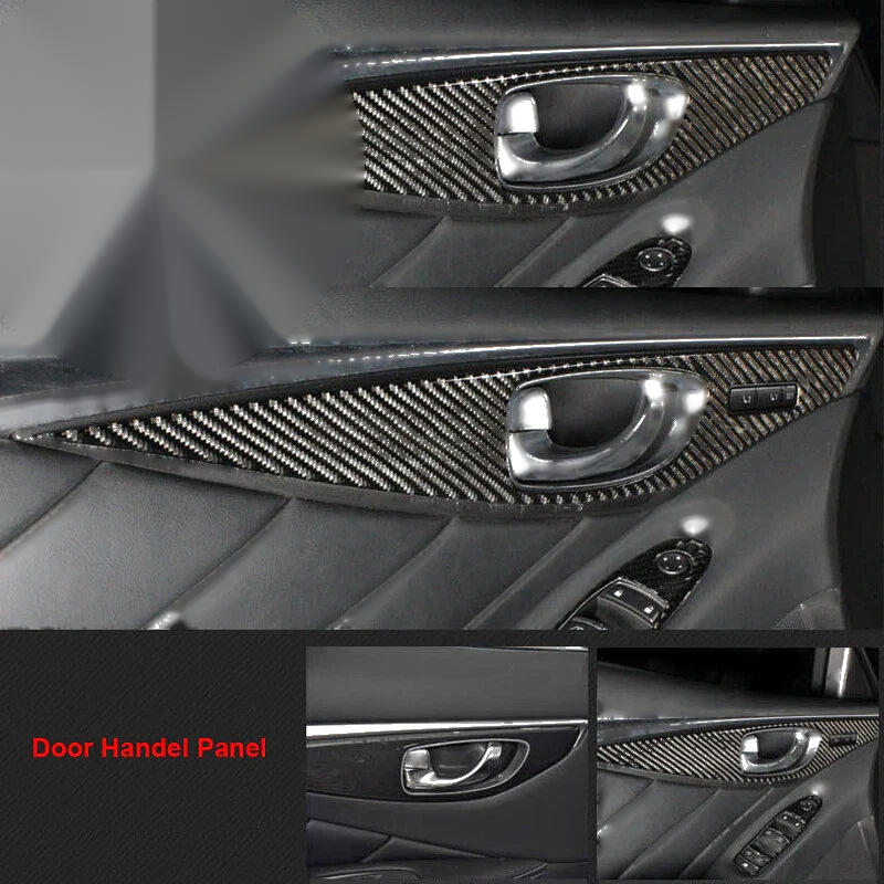 Infiniti Q50 14-19 Carbon Fiber Interior Door Handle Panel Cover Trim fit
