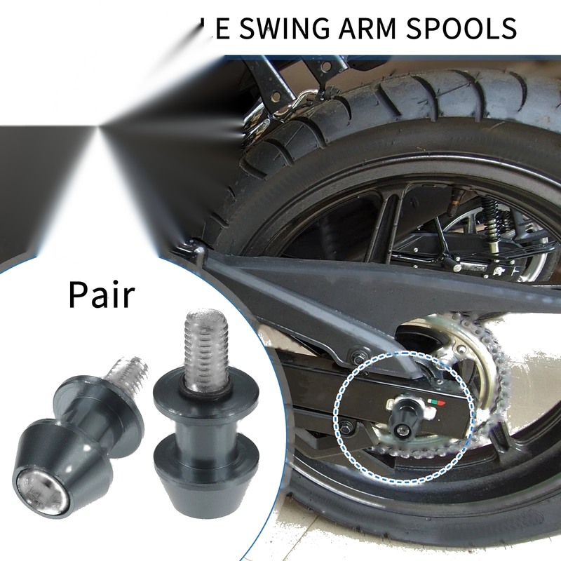 Make Model 1 Pair Swingarm Spools 10mm CNC Sliders Titanium Tone