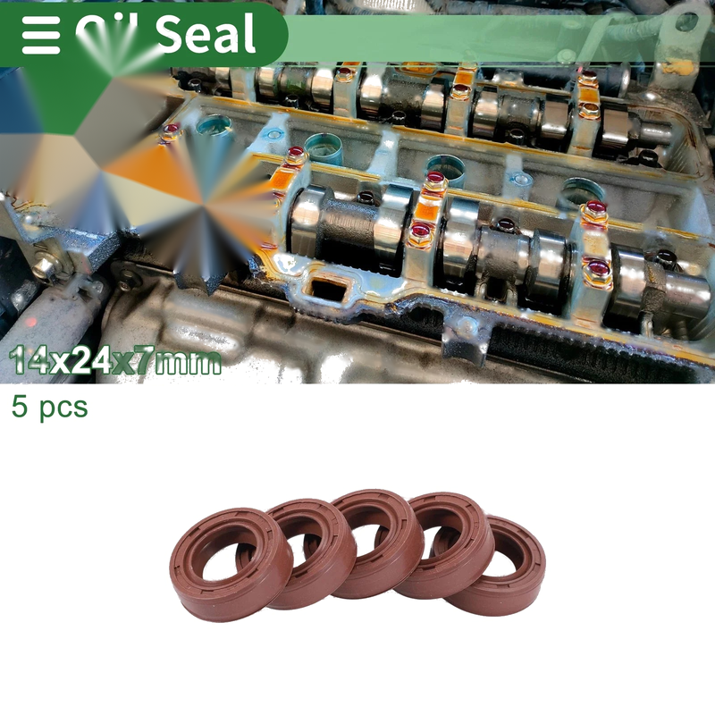 MakeModel Oil Seal 14x24x7mm 5 Pcs Rotary Shaft Seal Fluorine Rubber