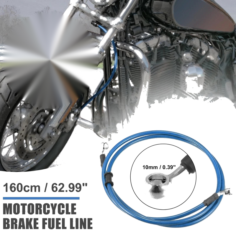 Motorcycle ATV 160cm 62.99 10mm Braided Brake Clutch Oil Hoses Line Pipe