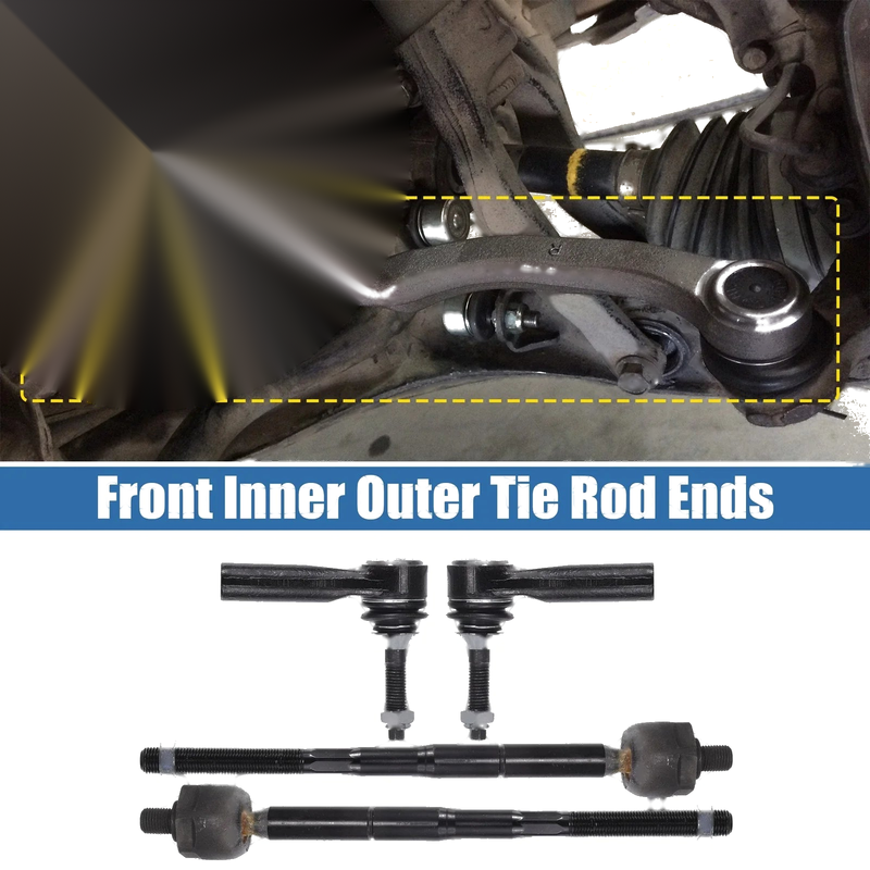 Ford Flex, Lincoln MKS 4 x Front Inner Outer Tie Rod Ends (2009-2019)