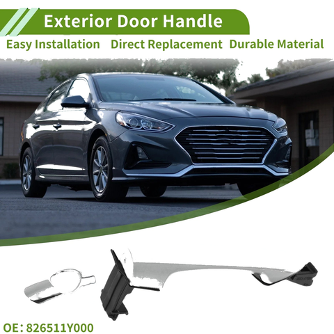 Hyundai Kia Silver Tone Front Left Exterior Door Handle (2011-2016)