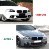 BMW 5 Series F10 F11 2 x Gloss Black Front Bumper Side Covers (2011-2017)