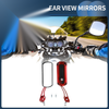 Motorcycle M8/M10 Rear View Mirror Handlebar Mirror Red Aluminum Plastic
