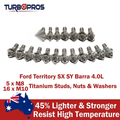 Ford Territory SX SY Barra4.0L Titanium Exhaust Manifold&Turbo Full Stud Kit
