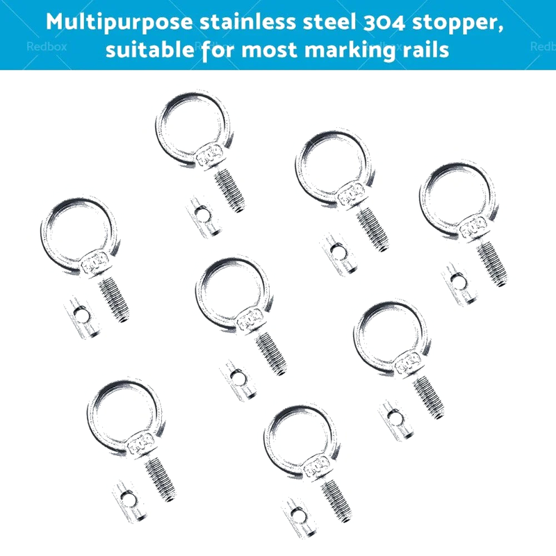 Boat RV Caravan Stainless Steel 8 x Awning Rail Stoppers Screws