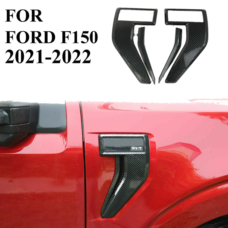 Ford F-150 Carbon Fiber Side Fender Badge Emblem Cover Trims (2021–2022)