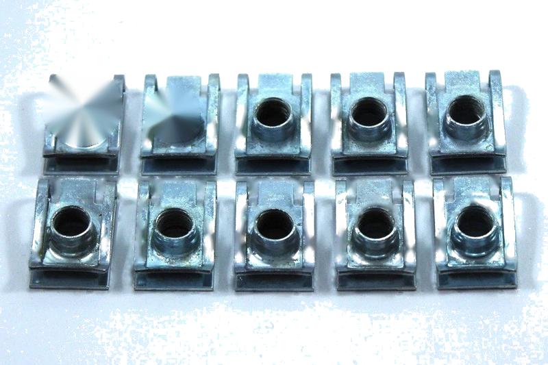 C Clips / 10 x 8mm / Spire Clips, U Nut, Zinc Nuts